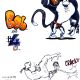 Earthworm Jim character sheets - Bob and number 4 Drone cat