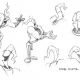 Sketches of Earthworm Jim doing various things by Mike Dietz