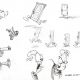 Sketches of gun concepts in Earthworm Jim 2 and the door from Iso 9000 by Mike Dietz