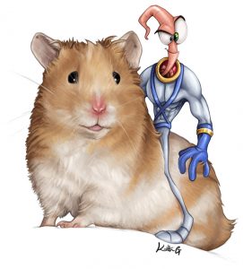 Earthworm Jim and Whiskey my hamster