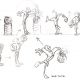 Animation key-frame sketches by Mike Dietz for bob the goldfish boss